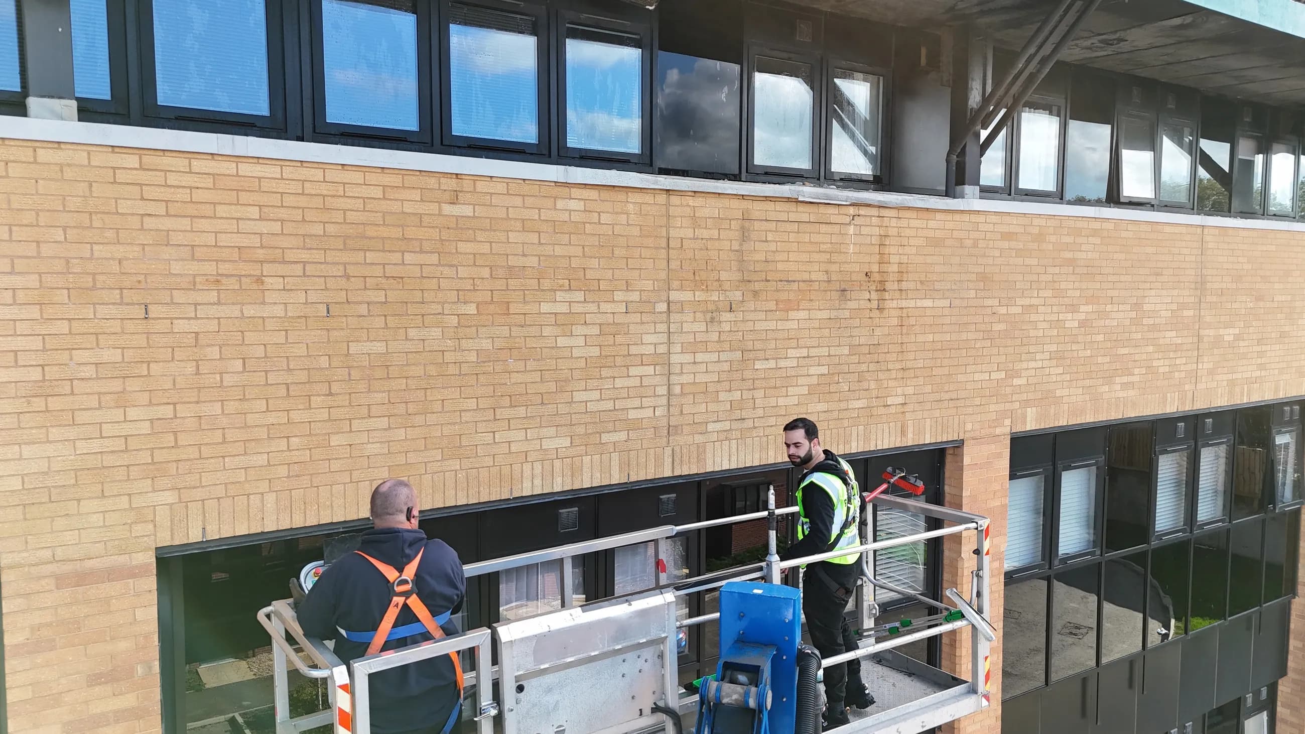 Drone window cleaning