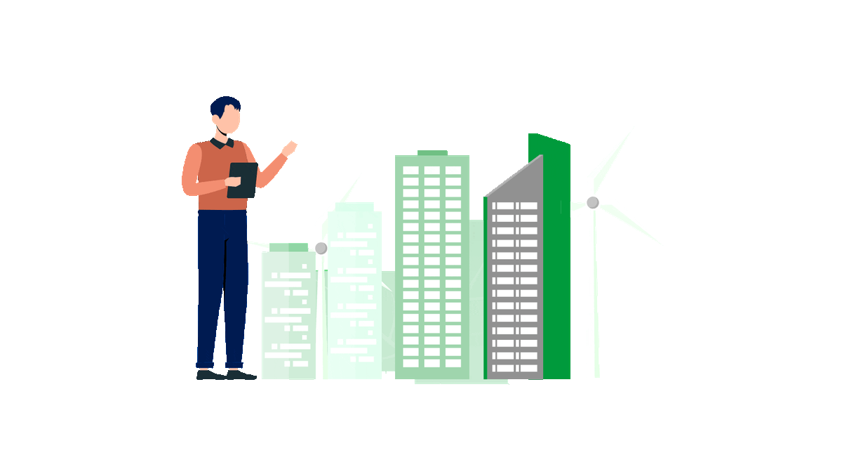 Man standing near buildings